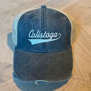 Calistoga (Napa) Baseball / Trucker Hat in Denim Blue with Cream Stitching NWOT